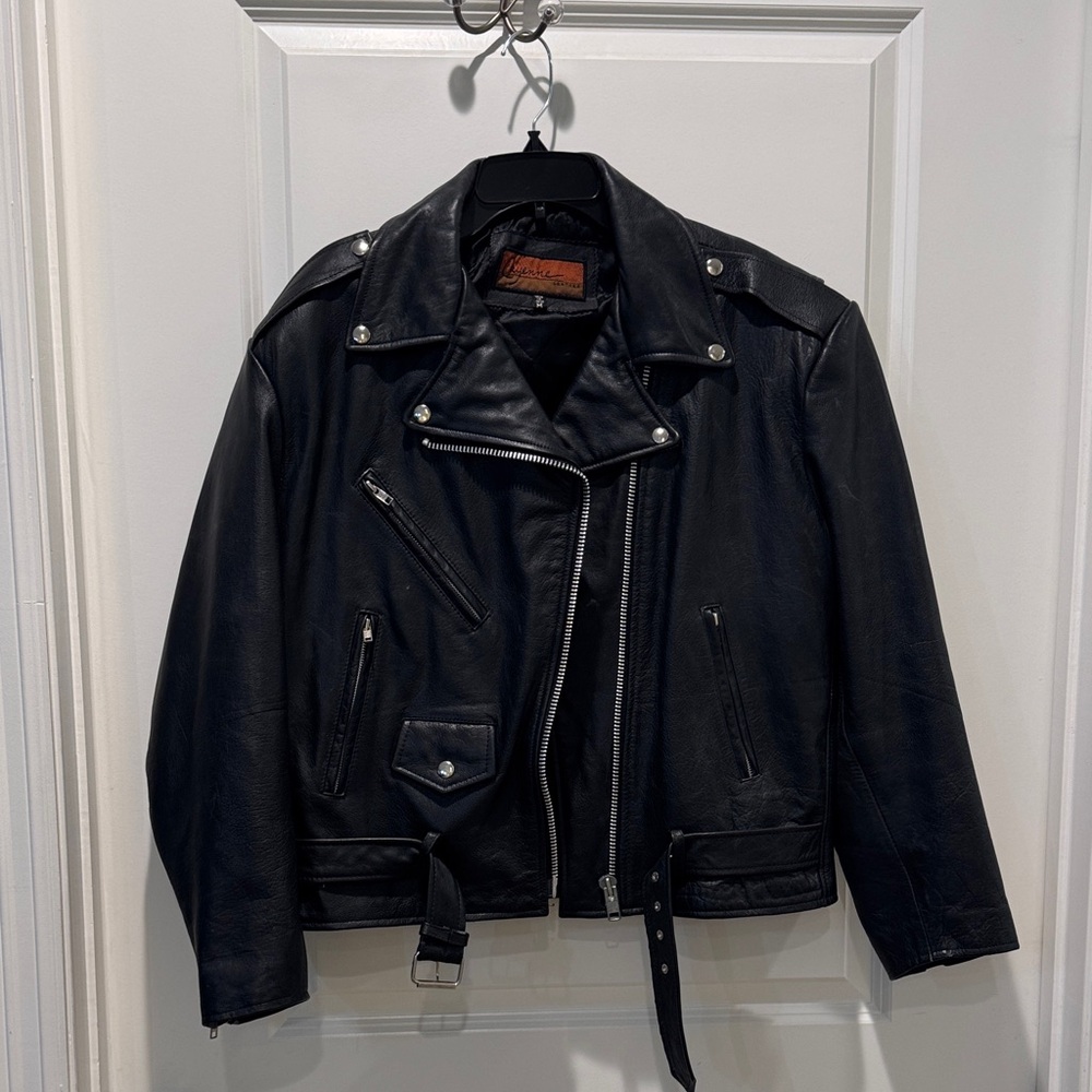 Classic Black Leather Motorcycle Jacket